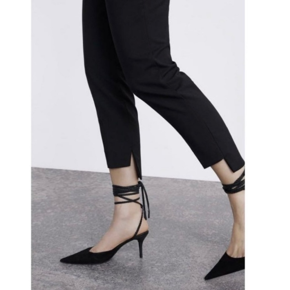 Zara Woman Dress Trousers with High/Low Ankle Hem